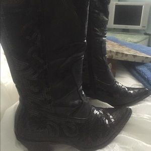 Black Sequins western style boot size 9